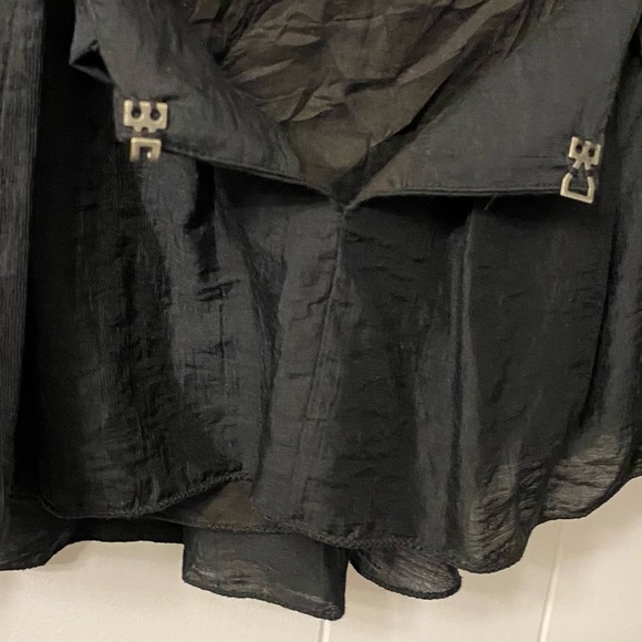 L’Agence Black Peplum Strapless Sleeveless Top Blouse Frilly Open Back Ruched - Picture 8 of 14